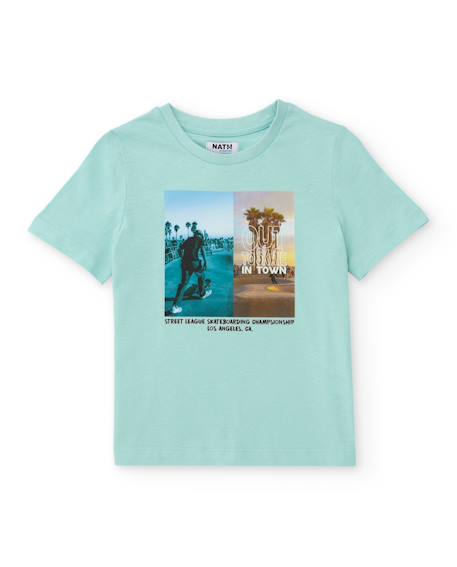 T-shirt garçon en maille au design urbain Bleu 2 - vertbaudet enfant 