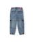 Pantalon fille en toile et denim, design cargo Bleu 2 - vertbaudet enfant 