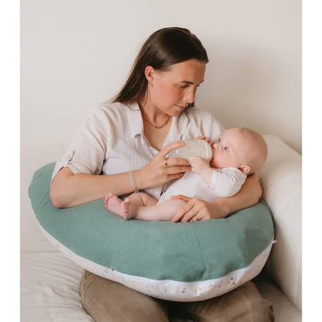 Coussin d'allaitement et de grossesse 3en1 multirelax éponge vert pois Blanc 4 - vertbaudet enfant 