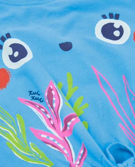 T-shirt fille en maille avec nœud décoratif Bleu 4 - vertbaudet enfant 