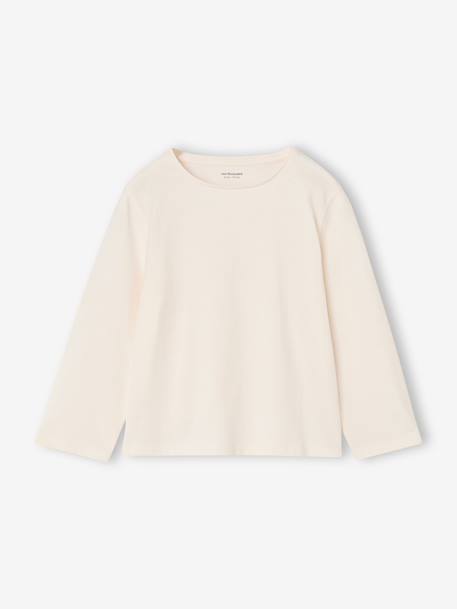 Lot de 3 t-shirts fille fantaisie manches longues anthracite+bleu grisé+corail+écru+indigo+mauve+rose 25 - vertbaudet enfant 