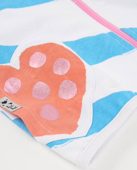 Sweat-shirt en maille pour fille avec fermeture zippée Bleu 4 - vertbaudet enfant 