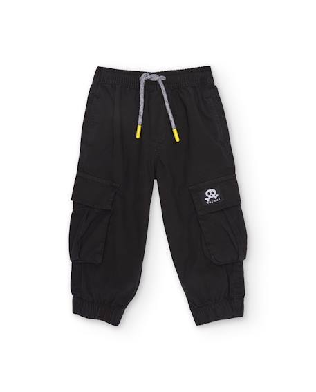 Pantalon cargo pour garçon en tissu Noir 1 - vertbaudet enfant 