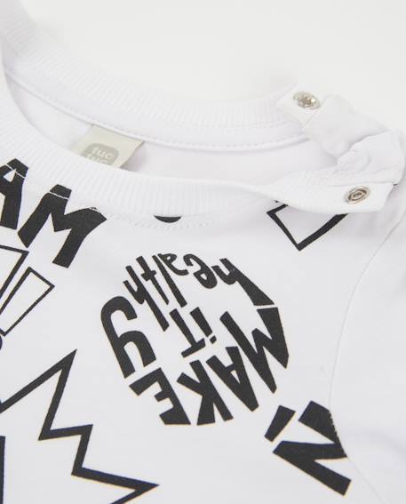 T-shirt garçon en maille au style bande dessinée Blanc 3 - vertbaudet enfant 