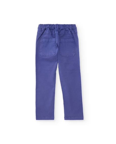 Pantalon pour garçon en toile avec taille ajustable Violet 2 - vertbaudet enfant 