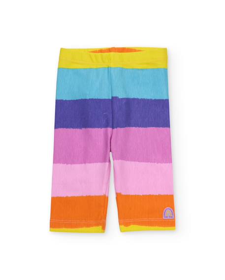 Legging pour fille en maille avec tissu extensible Multicolore 1 - vertbaudet enfant 