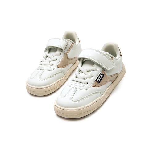 Sneakers filles synthétique lacets- fermeture adhésive barefoot Blanc or 6 - vertbaudet enfant 