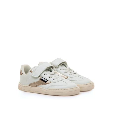 Sneakers filles synthétique lacets- fermeture adhésive barefoot Blanc or 4 - vertbaudet enfant 