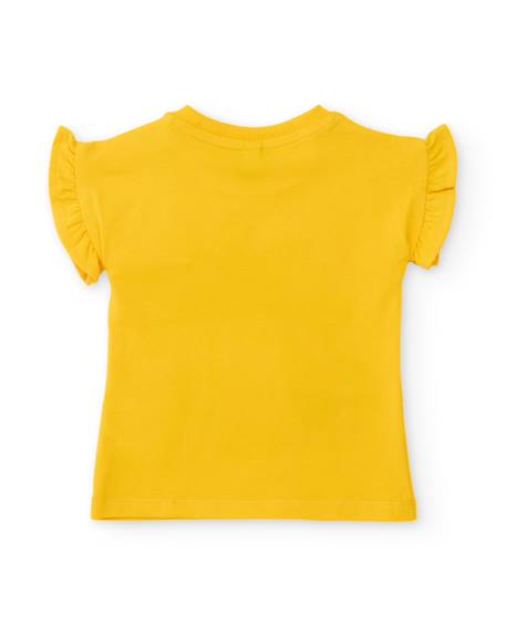 T-shirt fille en maille avec détails en relief Jaune 2 - vertbaudet enfant 