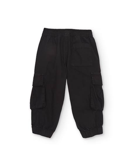Pantalon cargo pour garçon en tissu Noir 2 - vertbaudet enfant 