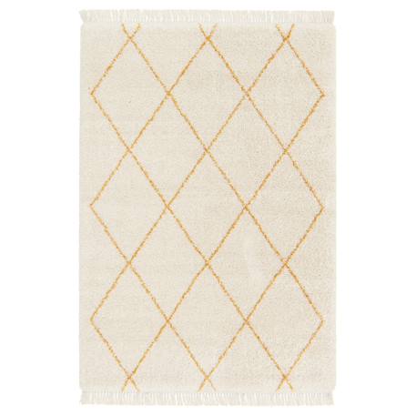 Tapis épais à franges doux et raffiné nile Beige sable+Brun naturel 1 - vertbaudet enfant 