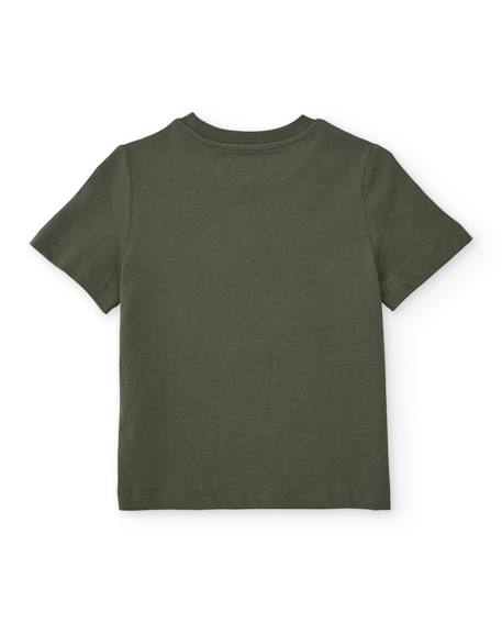T-shirt garçon en maille avec graphique linéaire Vert 2 - vertbaudet enfant 
