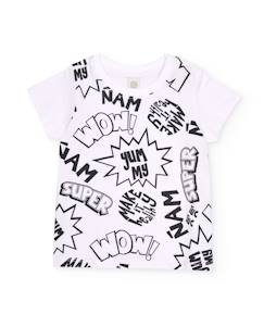 -T-shirt garçon en maille au style bande dessinée