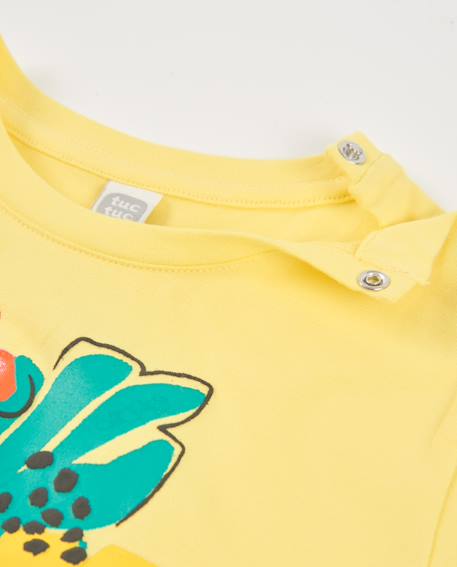 T-shirt fille en maille avec nœud décoratif Jaune 3 - vertbaudet enfant 
