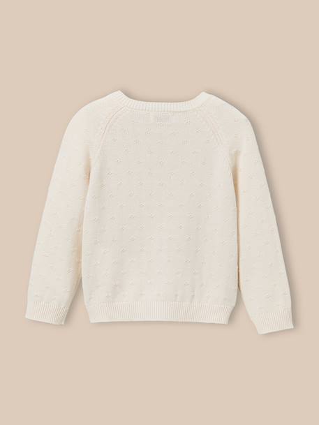 Cardigan  point fantaisie Ecru+Rouge theatre+Sorbet 2 - vertbaudet enfant 
