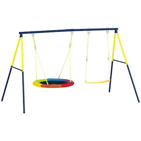 Balançoire portique pour enfant 3 à 8 ans cadre acier Bleu 1 - vertbaudet enfant 