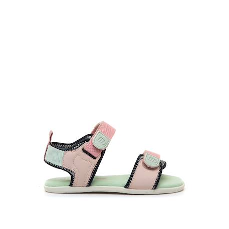 Sandales filles synthétique fermeture adhésive barefoot Rosa-verde 1 - vertbaudet enfant 