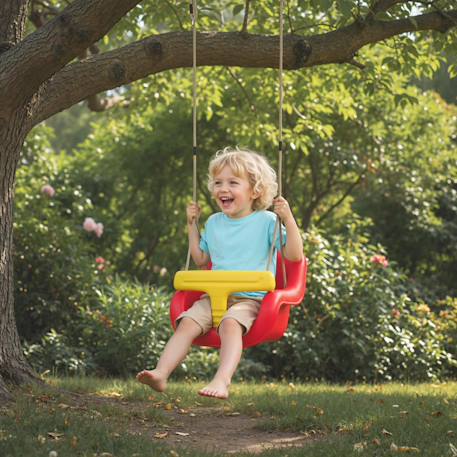 Balançoire bébé dossier haut sécurité hauteur ajustable Rouge 2 - vertbaudet enfant 