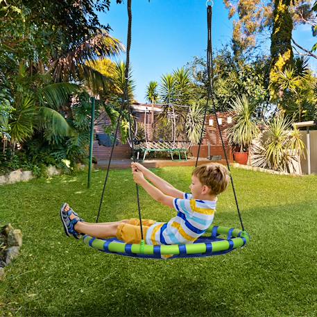 Balançoire nid d'oiseau ronde balançoire panier ø 100 x 120-180h cm accessoires inclus Vert 2 - vertbaudet enfant 