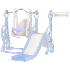 Jouet-Toboggan balançoire panier basket enfant 3 en 1 design fusée hdpe
