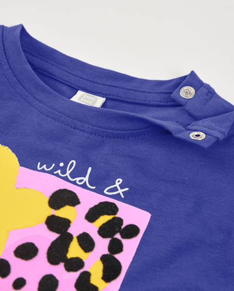 T-shirt pour fille en maille avec imprimé sur le devant Violet 4 - vertbaudet enfant 