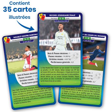 Jeu de cartes - défis sports - kylian mbappé  - dès 7 ans - 2 à 6 joueurs - fabriqué en france et éco-conçu Multicolore 5 - vertbaudet enfant 