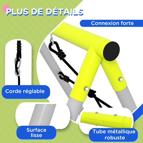 Balançoire portique 4 agrès - 2 balançoires, 2 échelles - dim. 2,6l x 1,85l x 1,8h m - métal époxy Gris 5 - vertbaudet enfant 