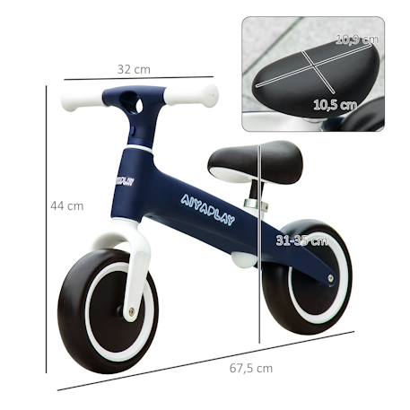 Draisienne vélo enfant - selle réglable, poignées antidérapantes, roues mousse increvables Bleu 3 - vertbaudet enfant 