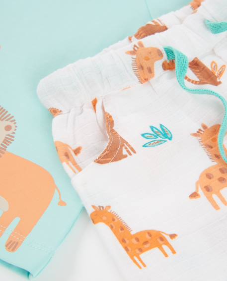 Ensemble en tricot pour nouveau-né avec imprimé lion Bleu 6 - vertbaudet enfant 