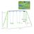 Balançoire 3 agrès portique avec 2 balançoires et face à face dim. 2,8l x 1,4l x 1,78h m métal époxy anticorrosion Vert+Violet 3 - vertbaudet enfant 