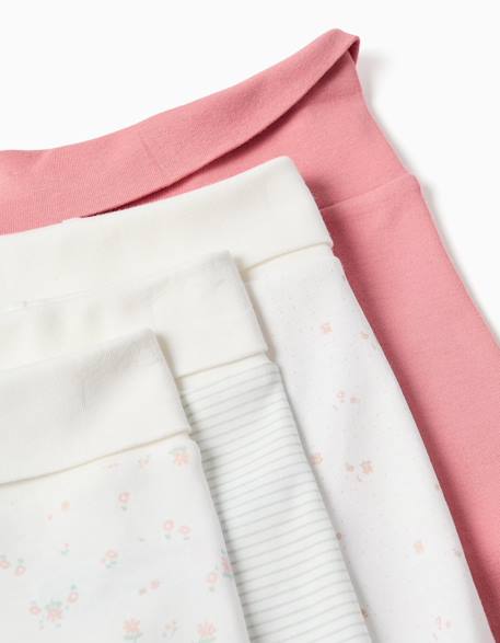 4 pantalons avec pieds en coton unis/imprimés Multicolore 4 - vertbaudet enfant 