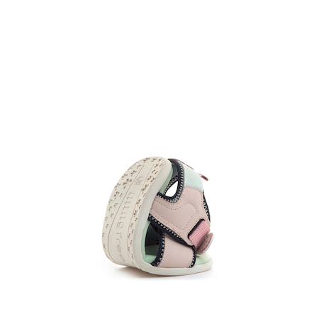 Sandales filles synthétique fermeture adhésive barefoot Rosa-verde 3 - vertbaudet enfant 
