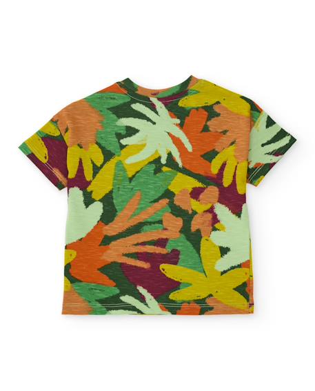 T-shirt garçon en maille avec imprimé intégral Vert 3 - vertbaudet enfant 