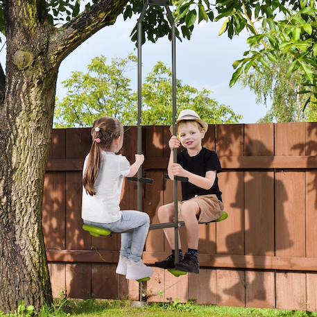 Balançoire agrès face à face enfant 3 à 6 ans - selles larges, guidon, repose-pied Vert 2 - vertbaudet enfant 
