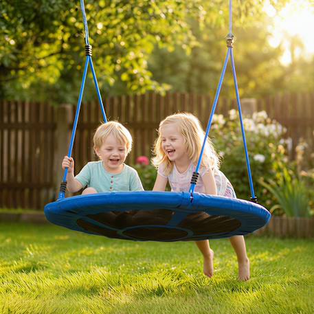 Balançoire nid d'oiseau hauteur réglable charge 200 kg 80 cm Bleu 2 - vertbaudet enfant 