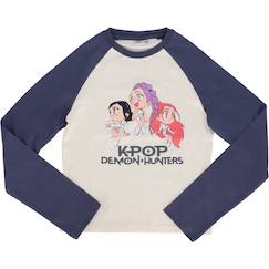 -T-shirt 'k-pop demon hunters' manches longues raglan en coton
