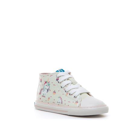 Sneakers filles synthétique fermeture éclair barefoot Grey+White 4 - vertbaudet enfant 