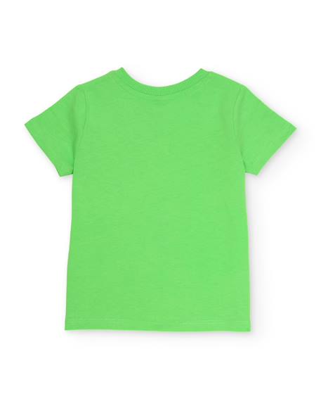 T-shirt garçon en maille avec fermeture à l’épaule Vert 3 - vertbaudet enfant 
