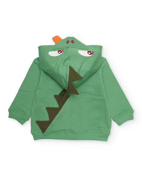 Ensemble garçon en maille avec capuche dinosaure Vert 5 - vertbaudet enfant 