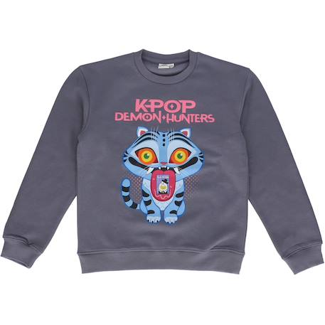 Sweat 'k-pop demon hunters' manches longues molletonné Gris 1 - vertbaudet enfant 