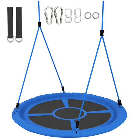 Balançoire nid d'oiseau hauteur réglable charge 200 kg 80 cm Bleu 5 - vertbaudet enfant 