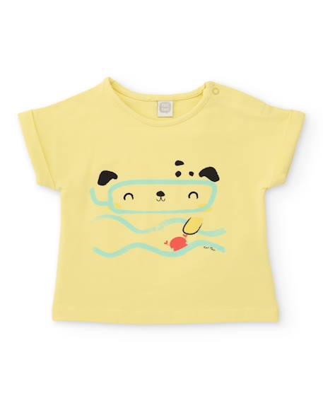 Ensemble en tricot pour nouveau-né avec fermeture à l’épaule Jaune 2 - vertbaudet enfant 