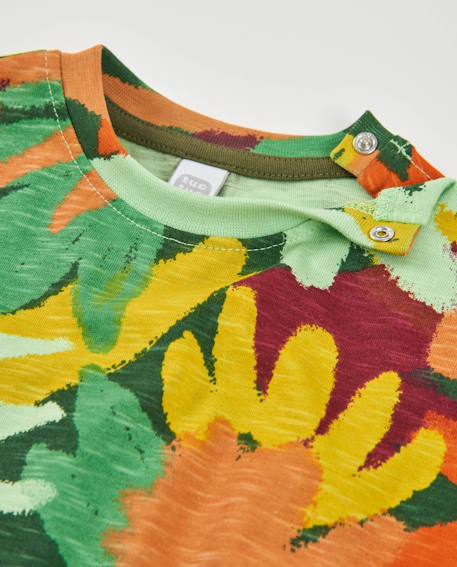 T-shirt garçon en maille avec imprimé intégral Vert 4 - vertbaudet enfant 