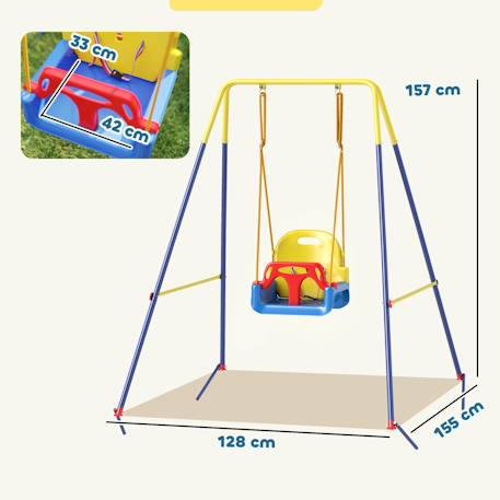 Balançoire évolutive 3 phases acier Bleu 3 - vertbaudet enfant 