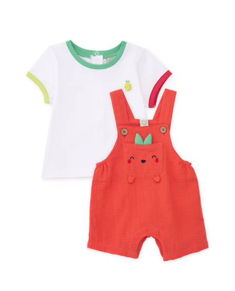 Ensemble en tricot pour nouveau-né avec poche fruit sur le devant Rouge 2 - vertbaudet enfant 