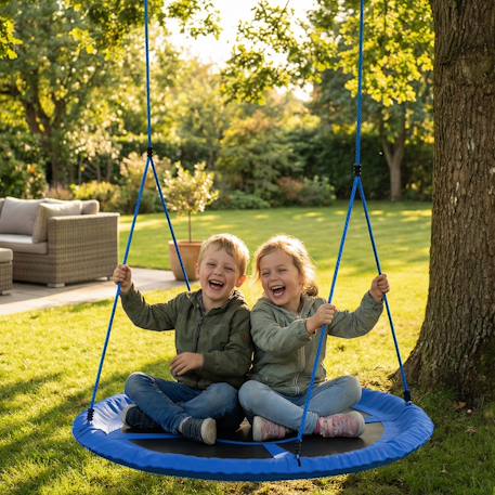 Balançoire nid d'oiseau hauteur réglable charge 200 kg 80 cm Bleu 6 - vertbaudet enfant 