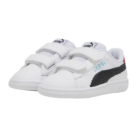 Baskets basses  à scratch Puma blanc noir aqua rouge 4 - vertbaudet enfant 