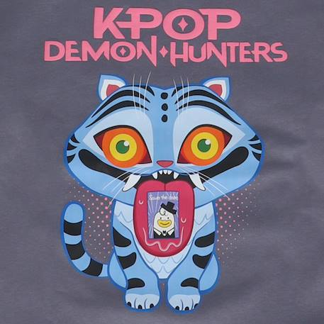 Sweat 'k-pop demon hunters' manches longues molletonné Gris 4 - vertbaudet enfant 