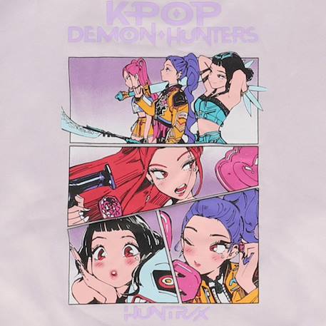 Sweat imprimé 'k-pop demon hunters' manches longues molletonné Violet 3 - vertbaudet enfant 