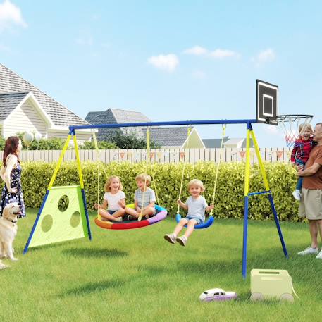 Balançoire portique enfant 4 en 1 acier Bleu 6 - vertbaudet enfant 